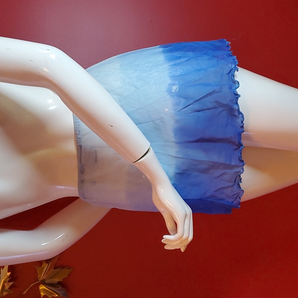 Swimsuit Sarong Cover Up Blue Ombre by Daffy Size M Tie Side
